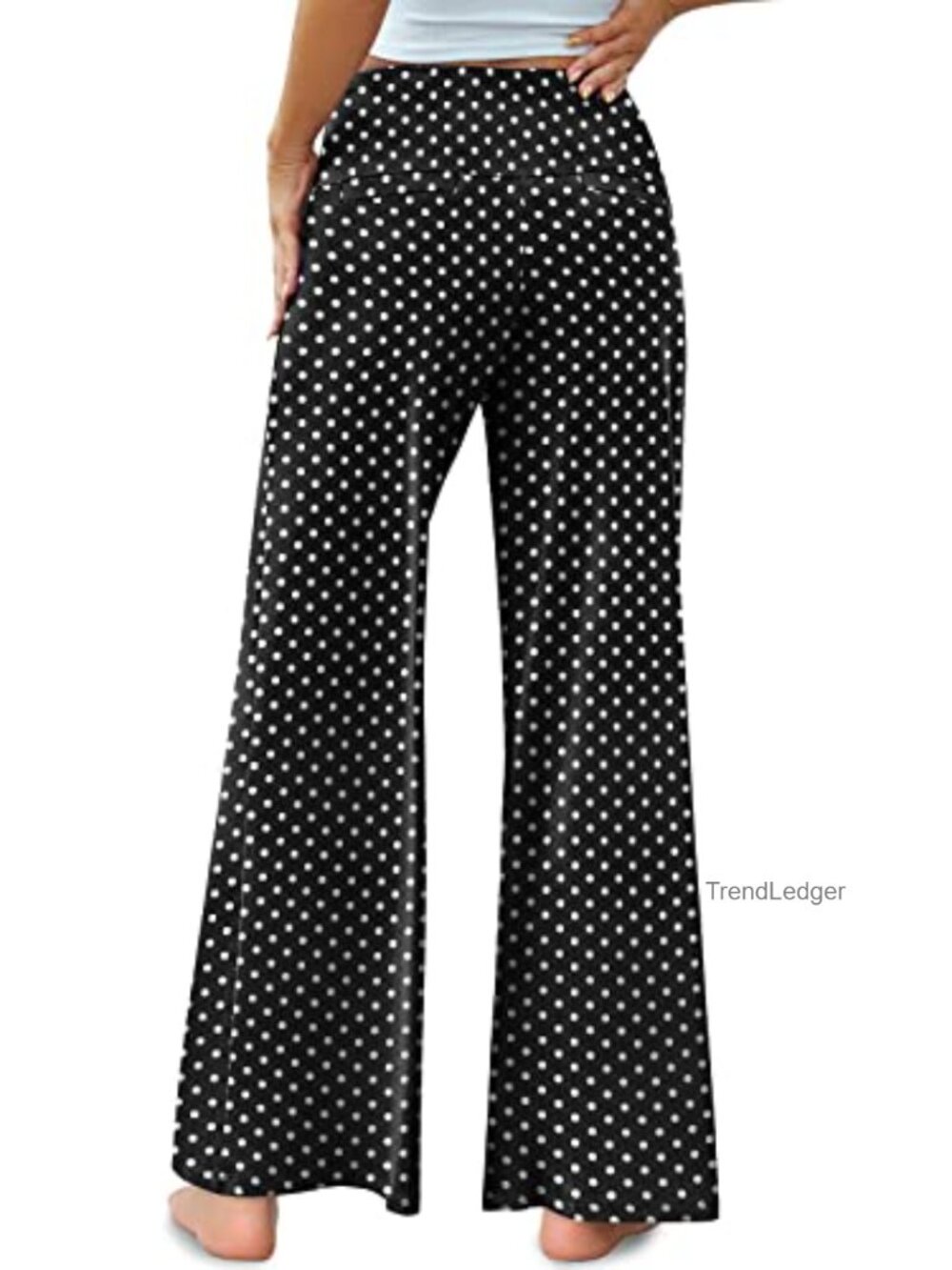 Wide Leg Palazzo Pants for Women Casual High Waist Flowy Pants - Picture 5 of 6